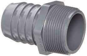 Metal threaded fitting adapter, 1 in SPG to 1 in barb connector