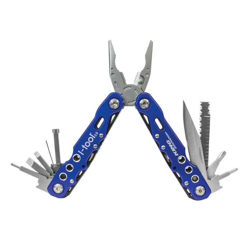 I Tool 2.0 irrigation multi tool with blue pliers and multi-blade head