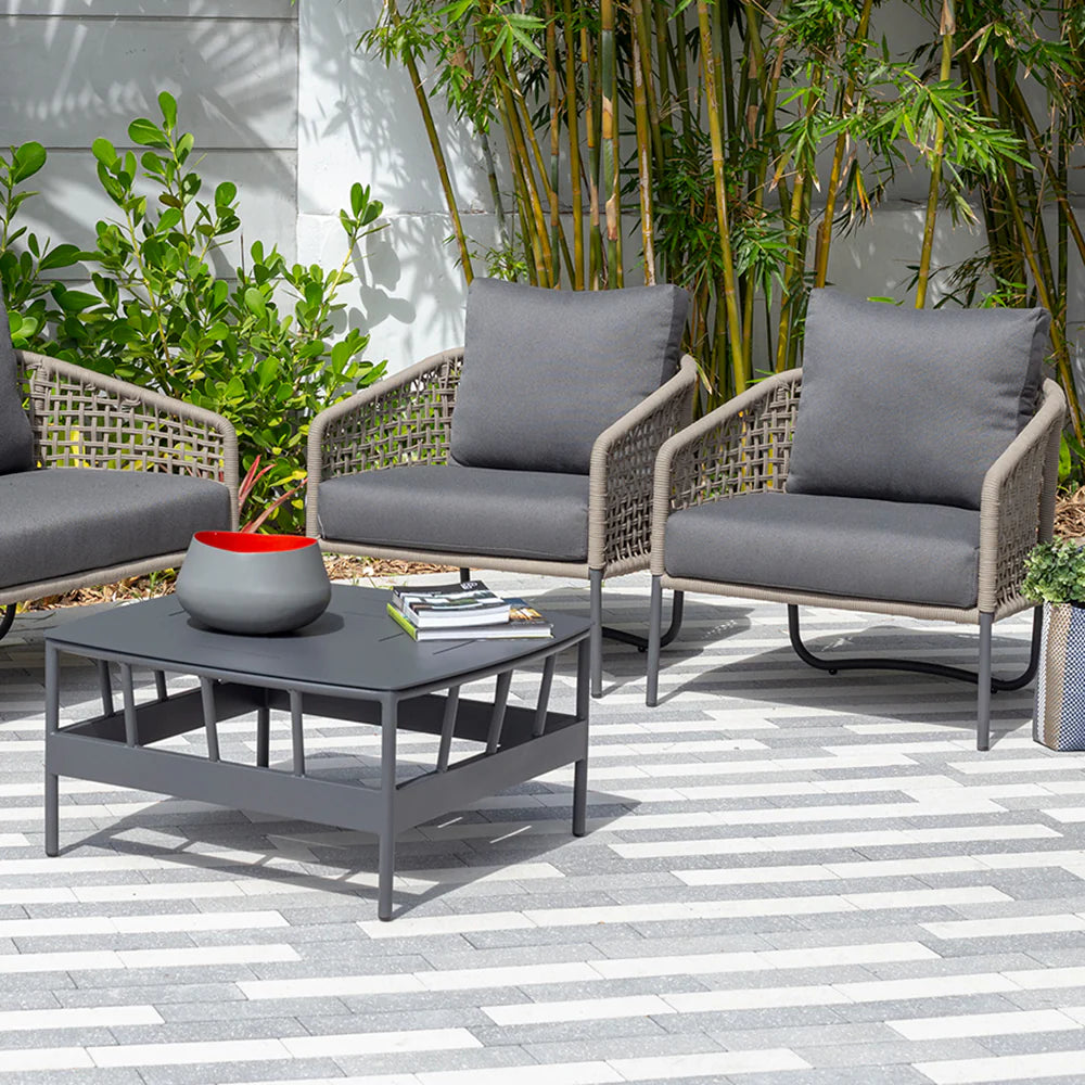 Sardinia Armchair with Blend Mist Sunbrella Fabric Cushion