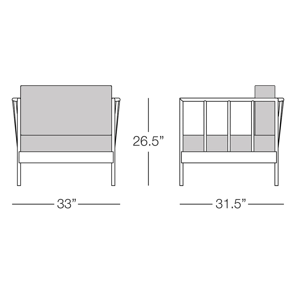 Oslo Armchair with Graphite Frame & Spectrum Dove Fabric