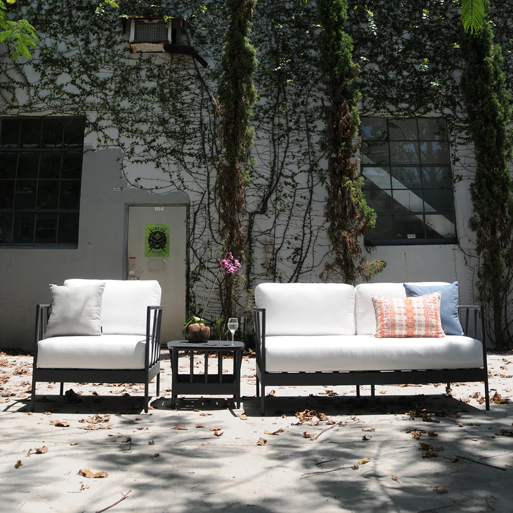 Oslo Armchair with Graphite Frame & Spectrum Dove Fabric