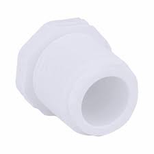 3/4 in MP plug, white plastic, threaded connector end