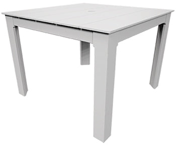 Square dining table, 42 in, white finish, straight legs
