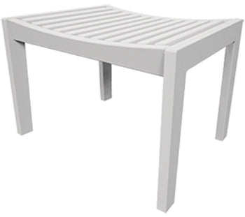 SUR Ottoman wooden slatted ottoman with square frame, light gray