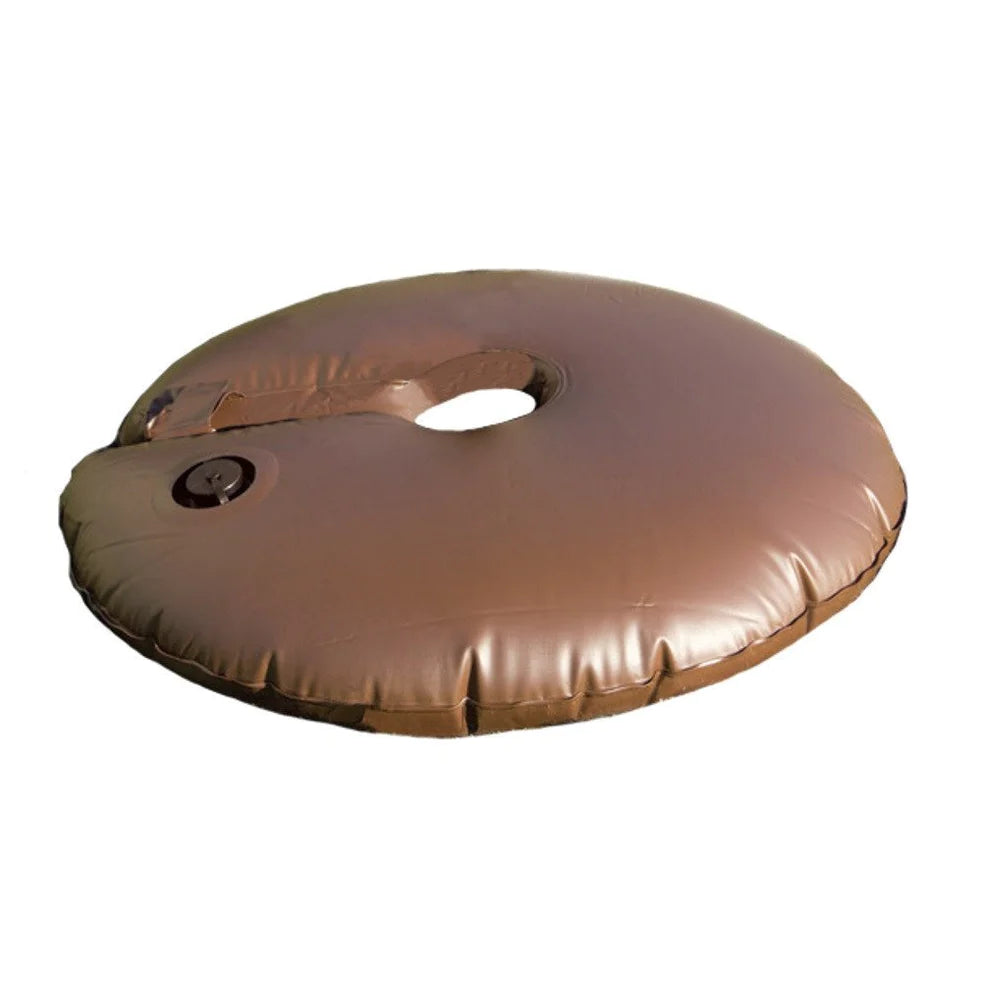 Brown poly soaker ring with center hole and small valve