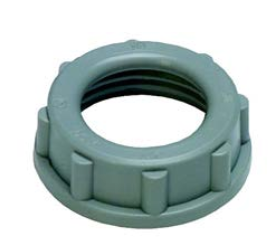 1/2 in insulated plastic electrical conduit bushing, light green, ribbed locking ring