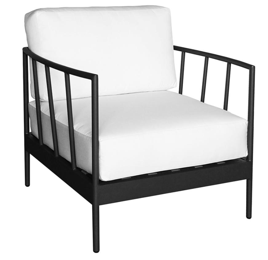 Oslo Armchair with Graphite Frame & Spectrum Dove Fabric