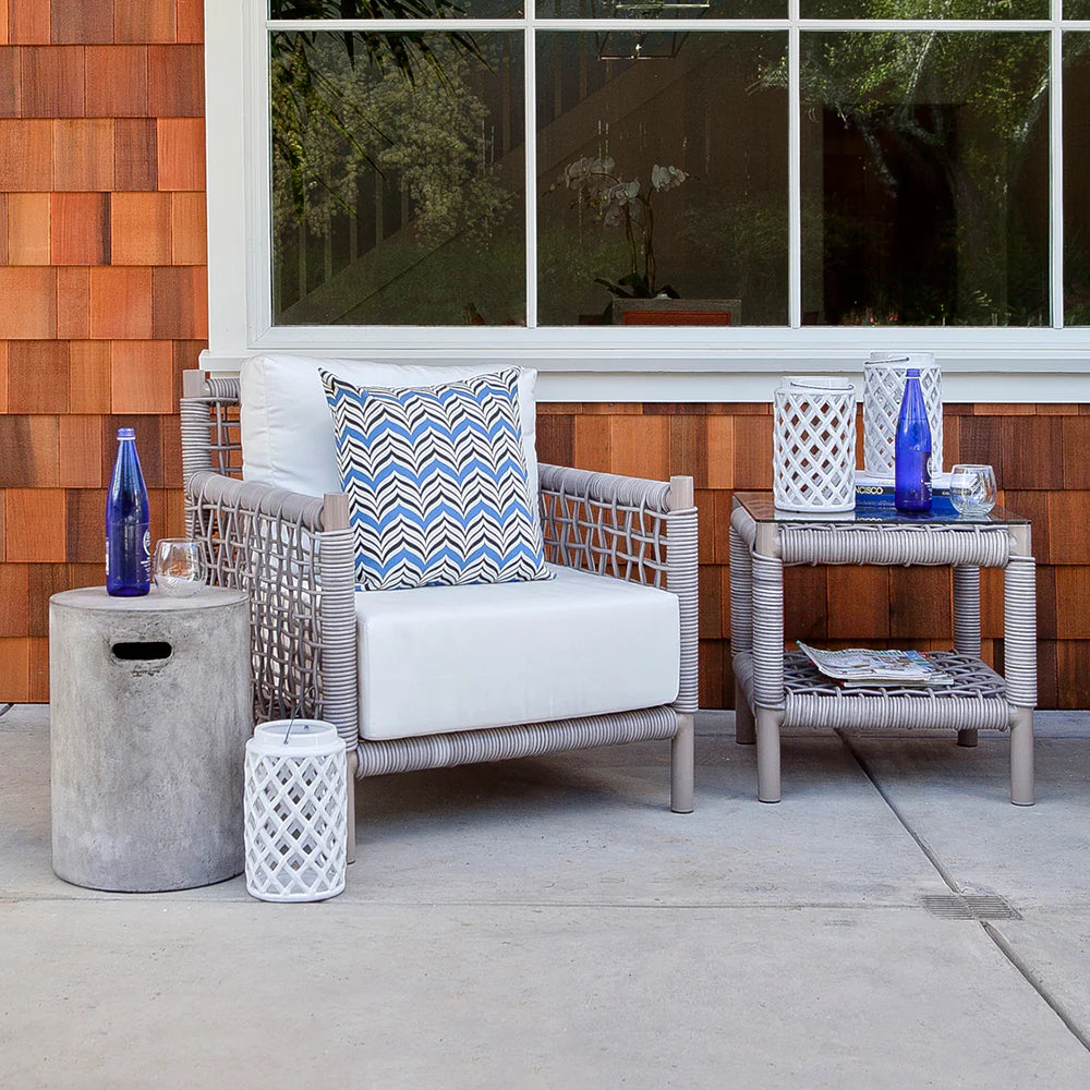 Taos Armchair - Taupe Frame with Nurture Clay Sunbrella Fabric