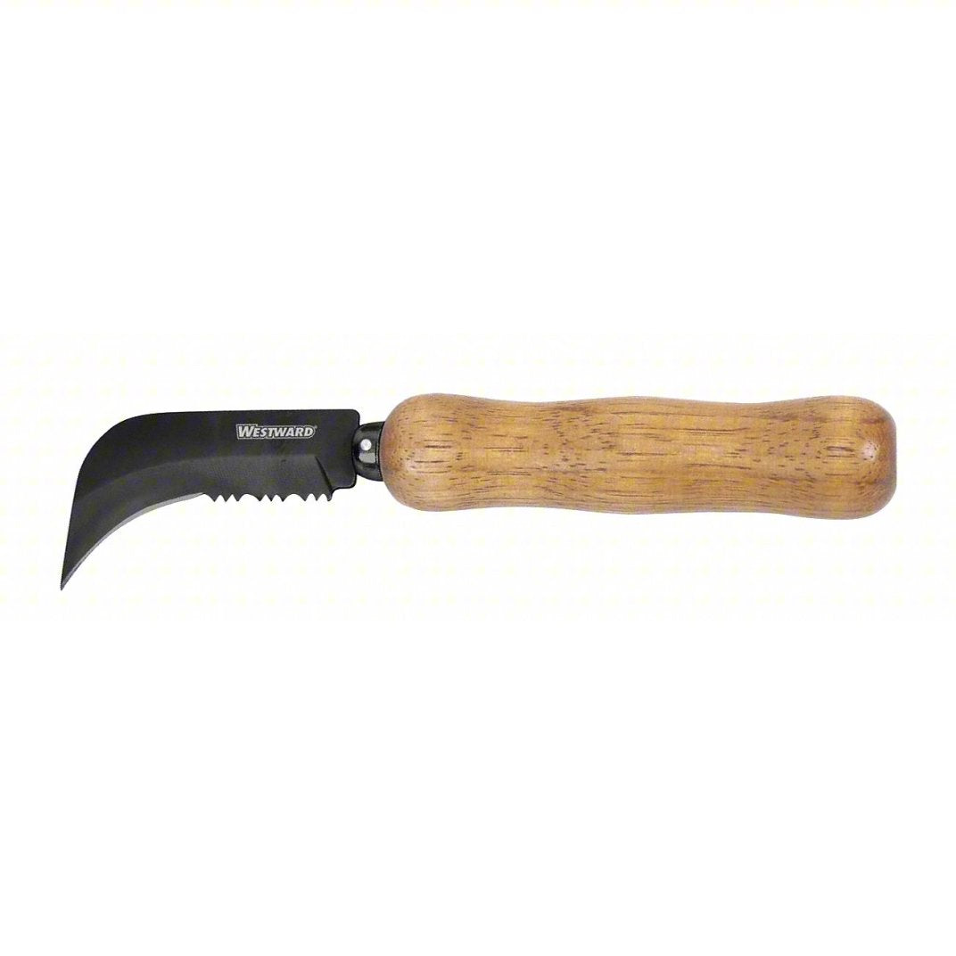 Turf Knife, Curved Hook Serrated Blade