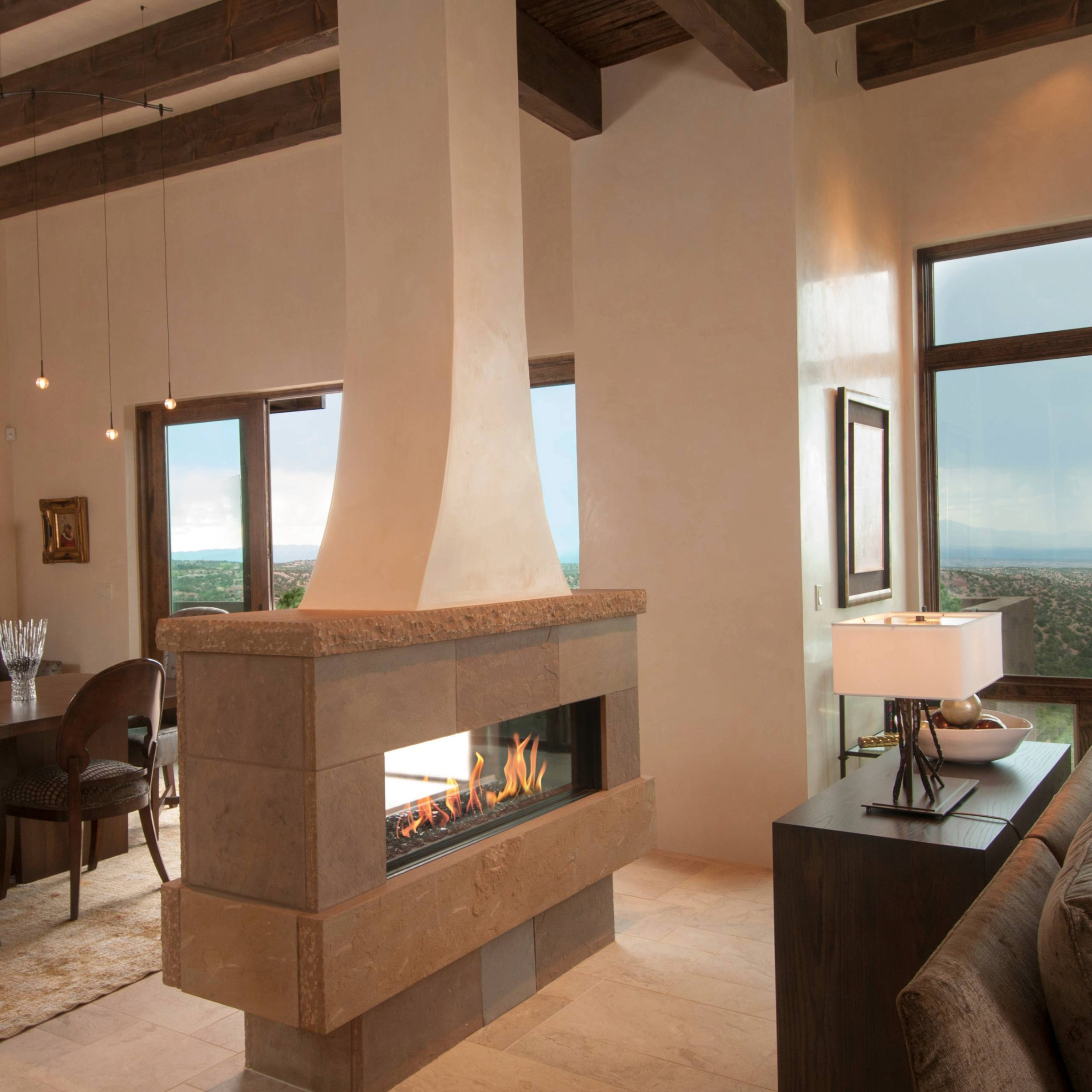 Tunnel Fireplace with Standard Burner and Double Glass