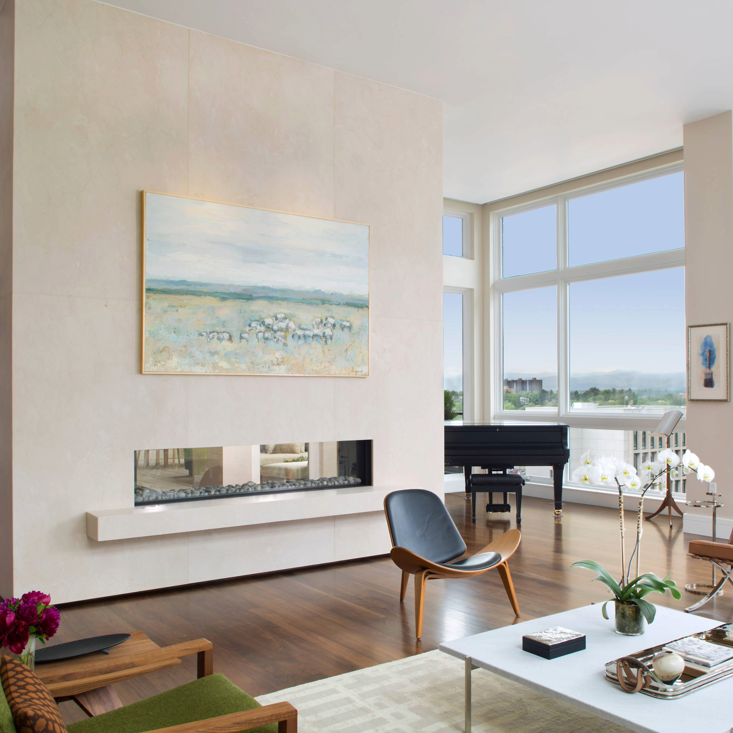 Tunnel Fireplace with Standard Burner and Protective Screen