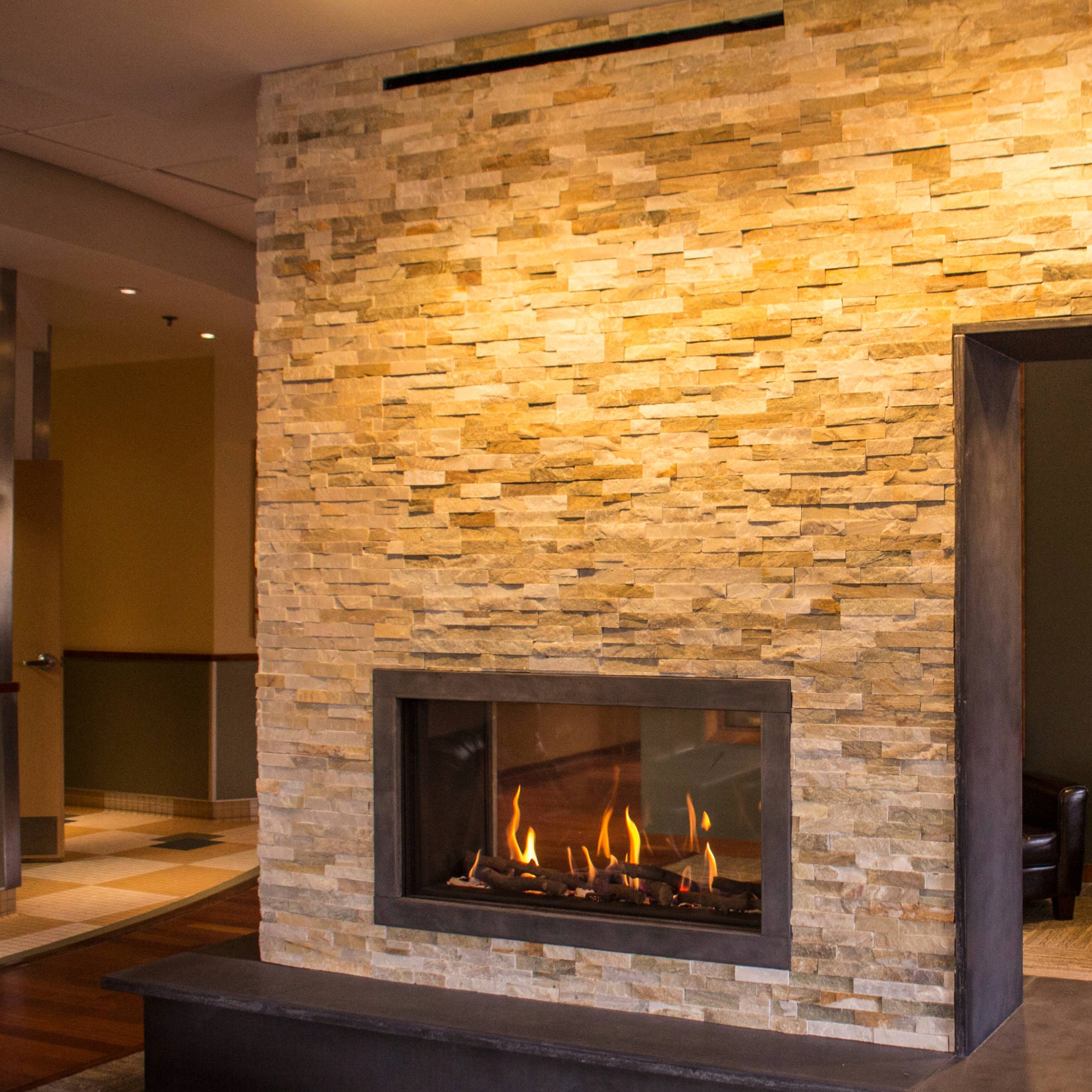 Tunnel Fireplace with Standard Burner and Protective Screen