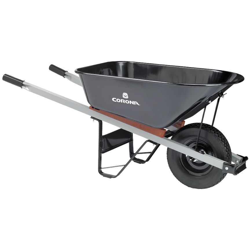Heavy-Duty Steel Wheelbarrow - Steel Handled & Flat-Free