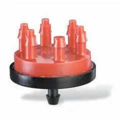 XB206 - Multi-Outlet Xeri-Bug - 6 Outlets, Barb Inlet, 2.0 GPH, Red