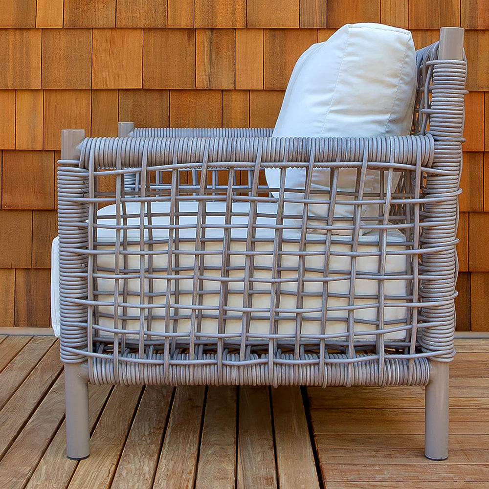 Taos Armchair - Taupe Frame with Nurture Clay Sunbrella Fabric