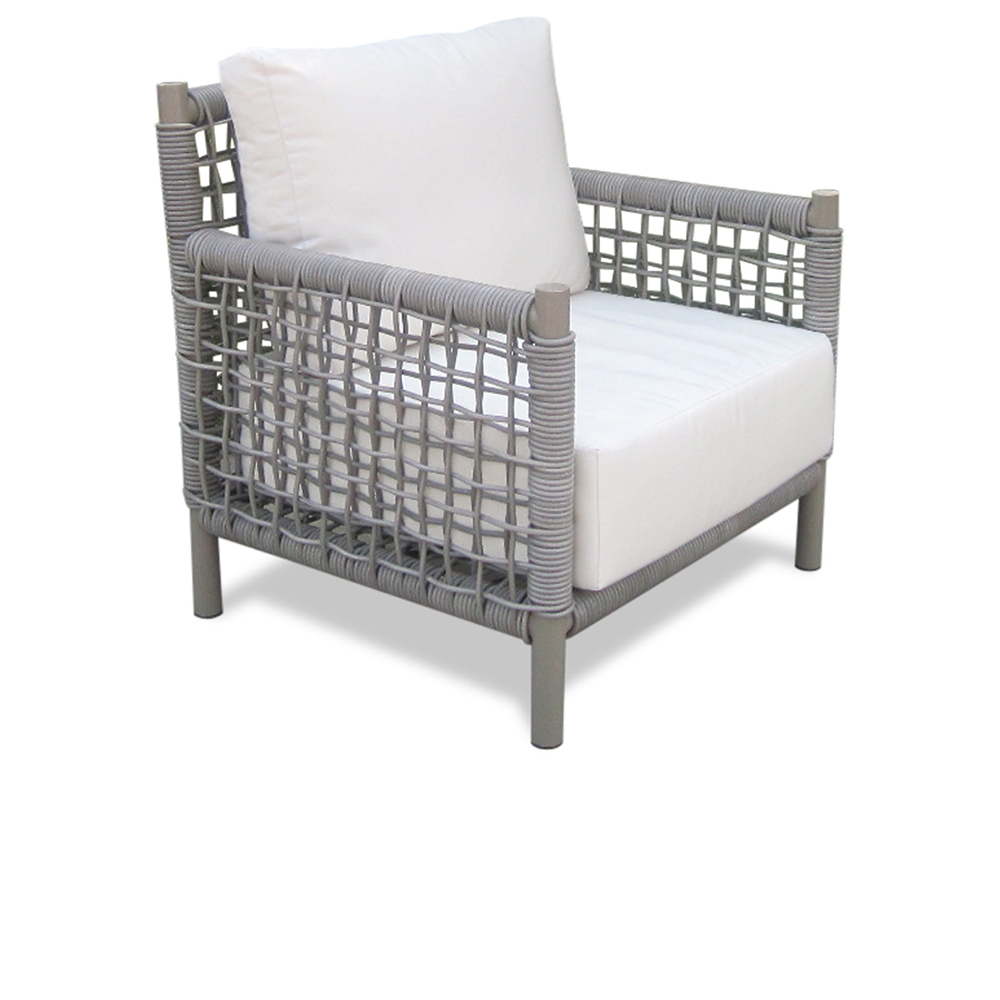 Taos Armchair - Taupe Frame with Nurture Clay Sunbrella Fabric
