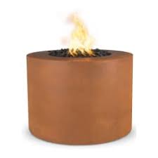 30" Beverly Fire Pit - Corten Steel - Match Lit
