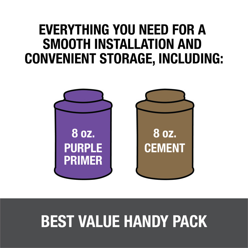 Oatey 8 oz. Purple Primer and PVC Regular Clear Cement Handy Pack