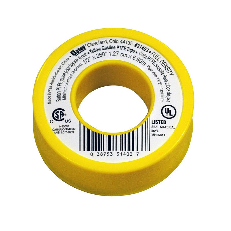 Oatey® Yellow Gas Line PTFE Thread Seal Tape