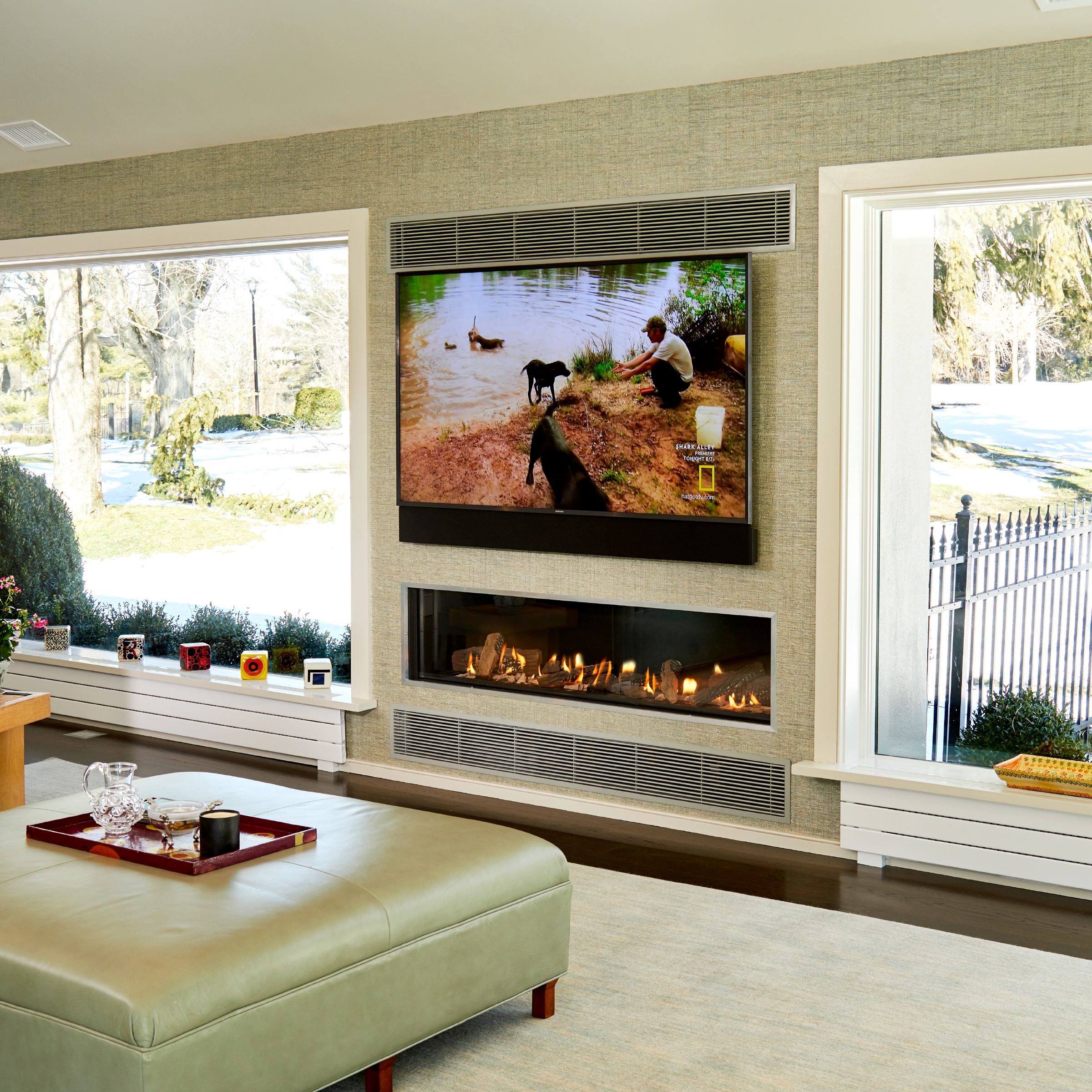 Front Facing Fireplace with Standard Burner and Double Glass