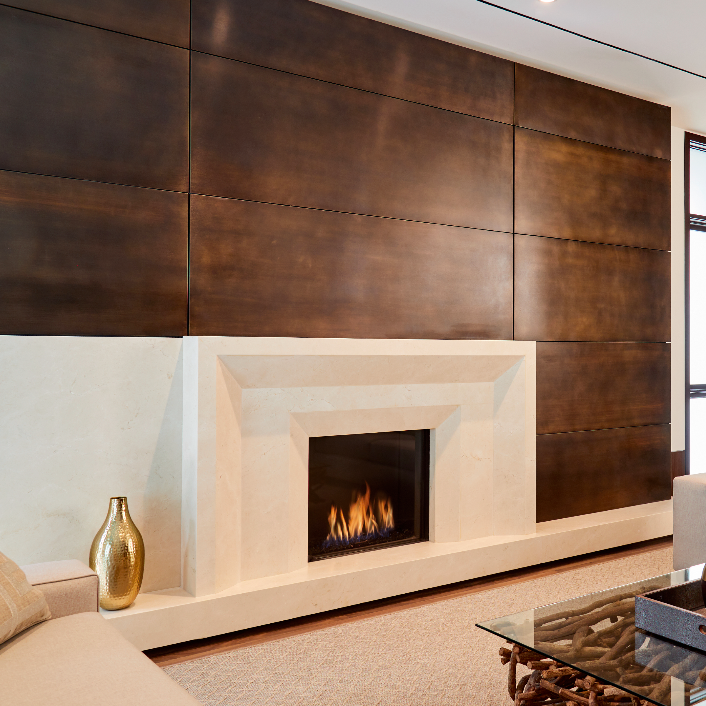 Front Facing Fireplace with Standard Burner and Double Glass