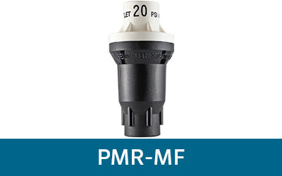 Pressure regulator, black housing with white top and vent stem