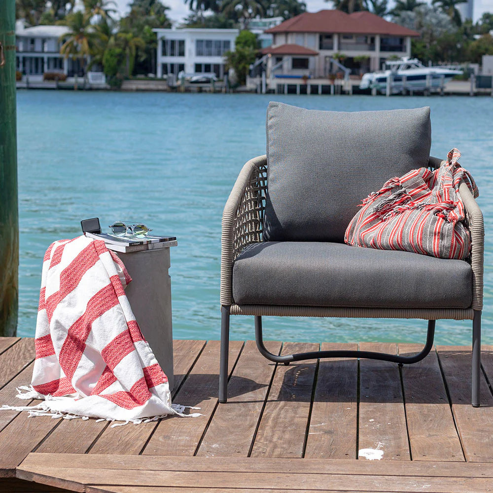 Sardinia Armchair with Blend Mist Sunbrella Fabric Cushion
