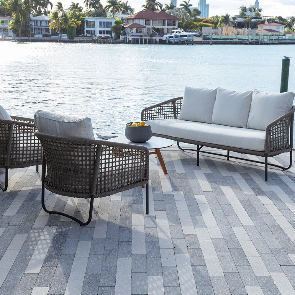 Sardinia Armchair with Blend Mist Sunbrella Fabric Cushion