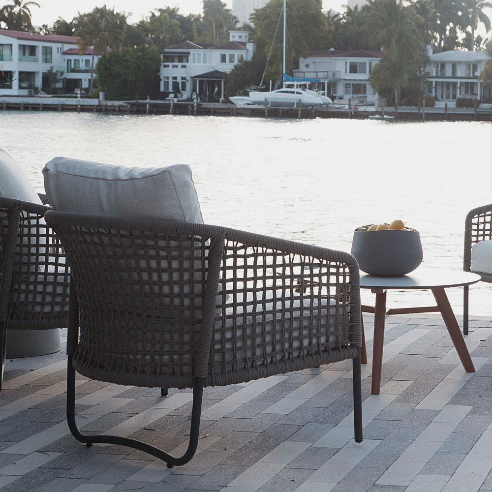 Sardinia Armchair with Blend Mist Sunbrella Fabric Cushion