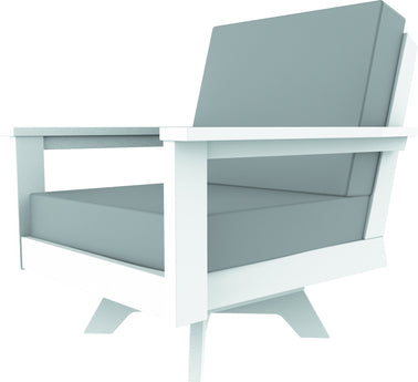 DEX Swivel Lounge Chair - Heathered Dune w/Sunbrella Canvas Sea Salt Cushions