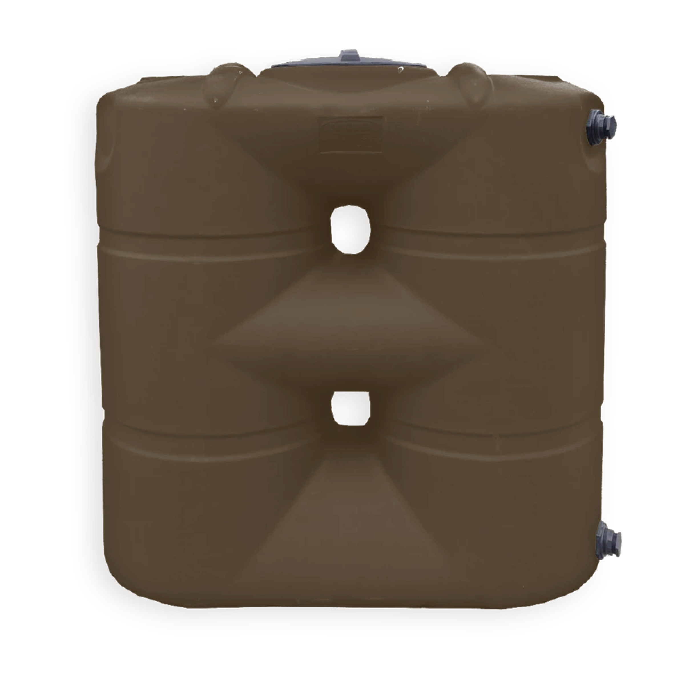 Bushman slimline storage tank, dark brown with two fittings and vent top