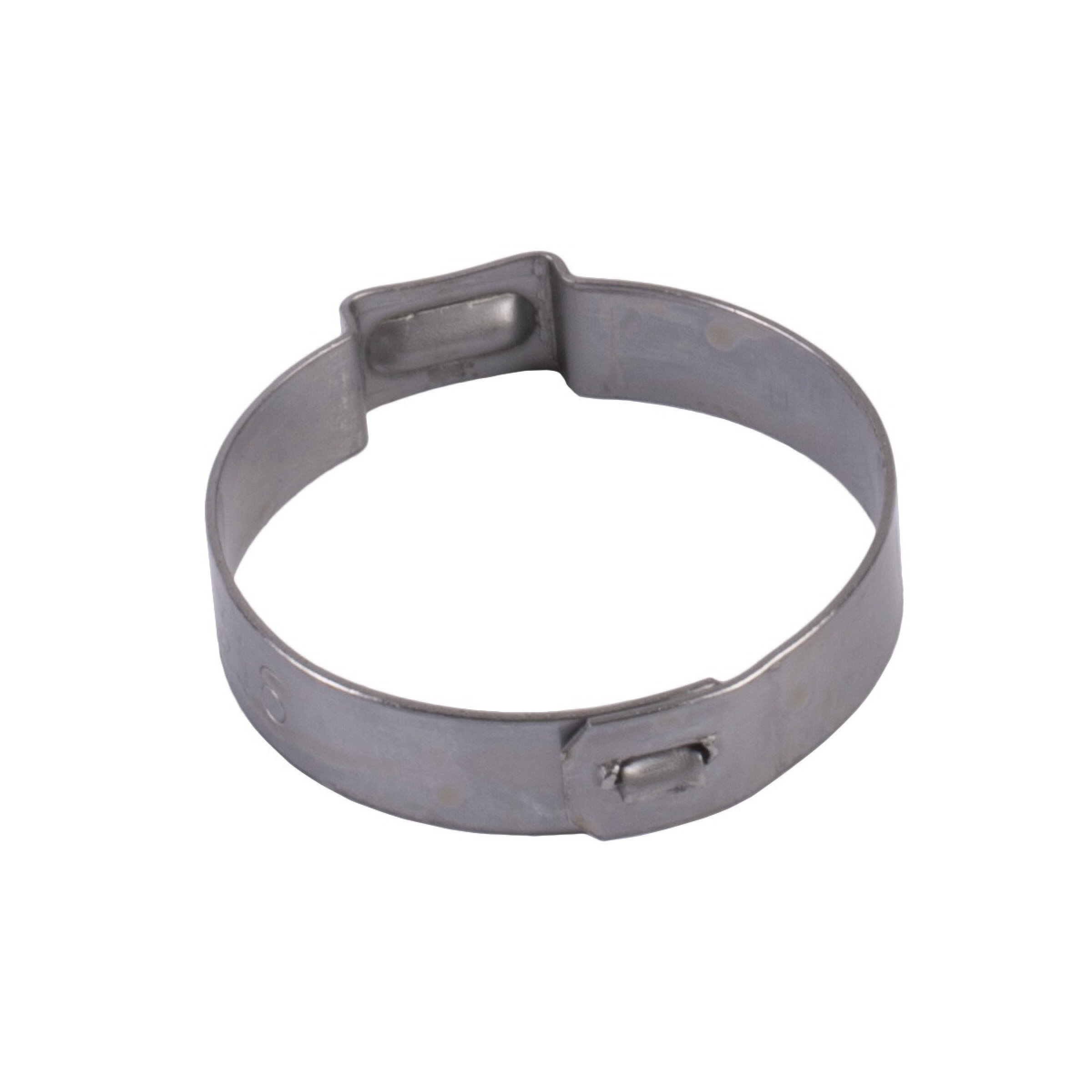 1/2 inch pinch clamp metal band with pinching tab, gray steel