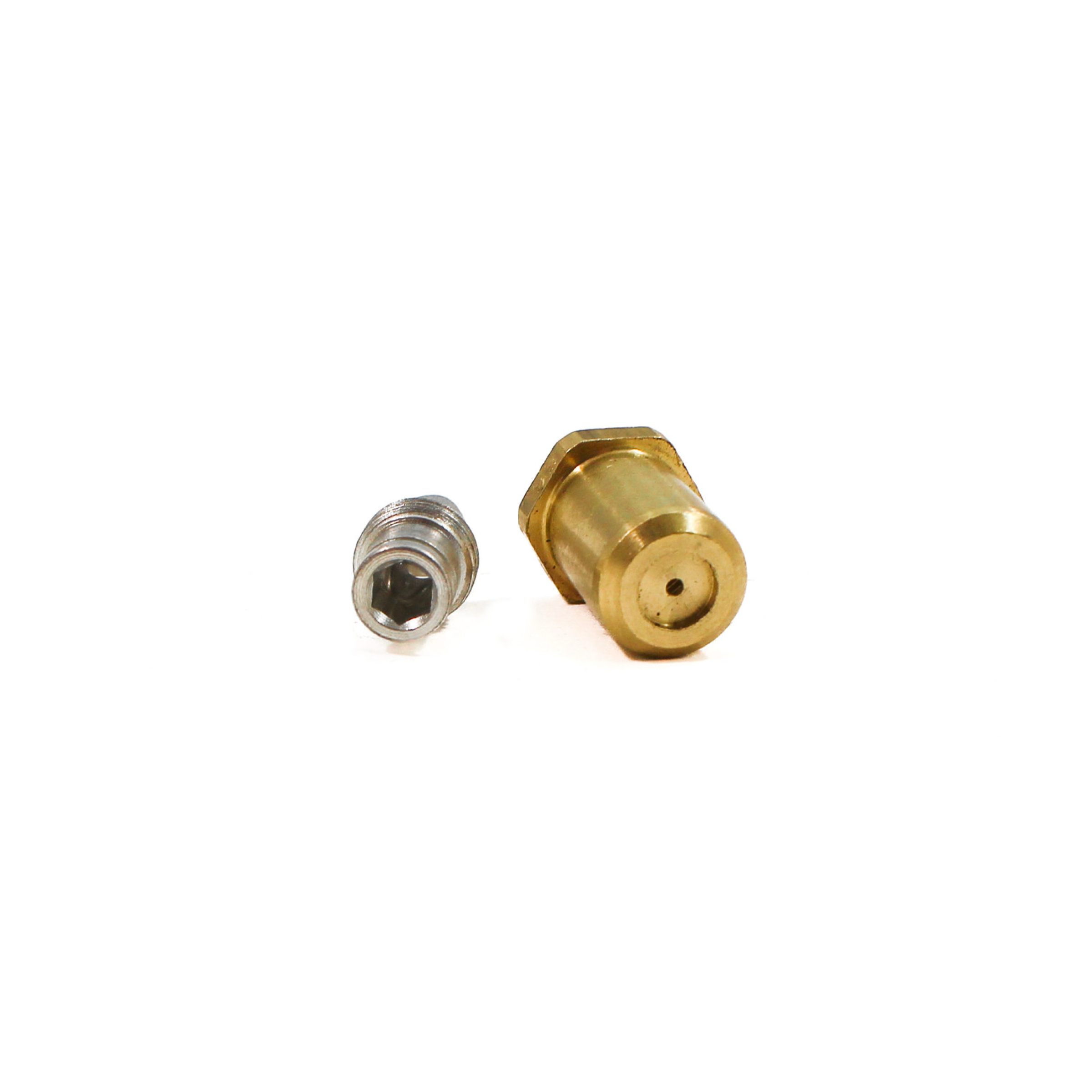 LP conversion kit metal fittings: brass and silver threaded connectors