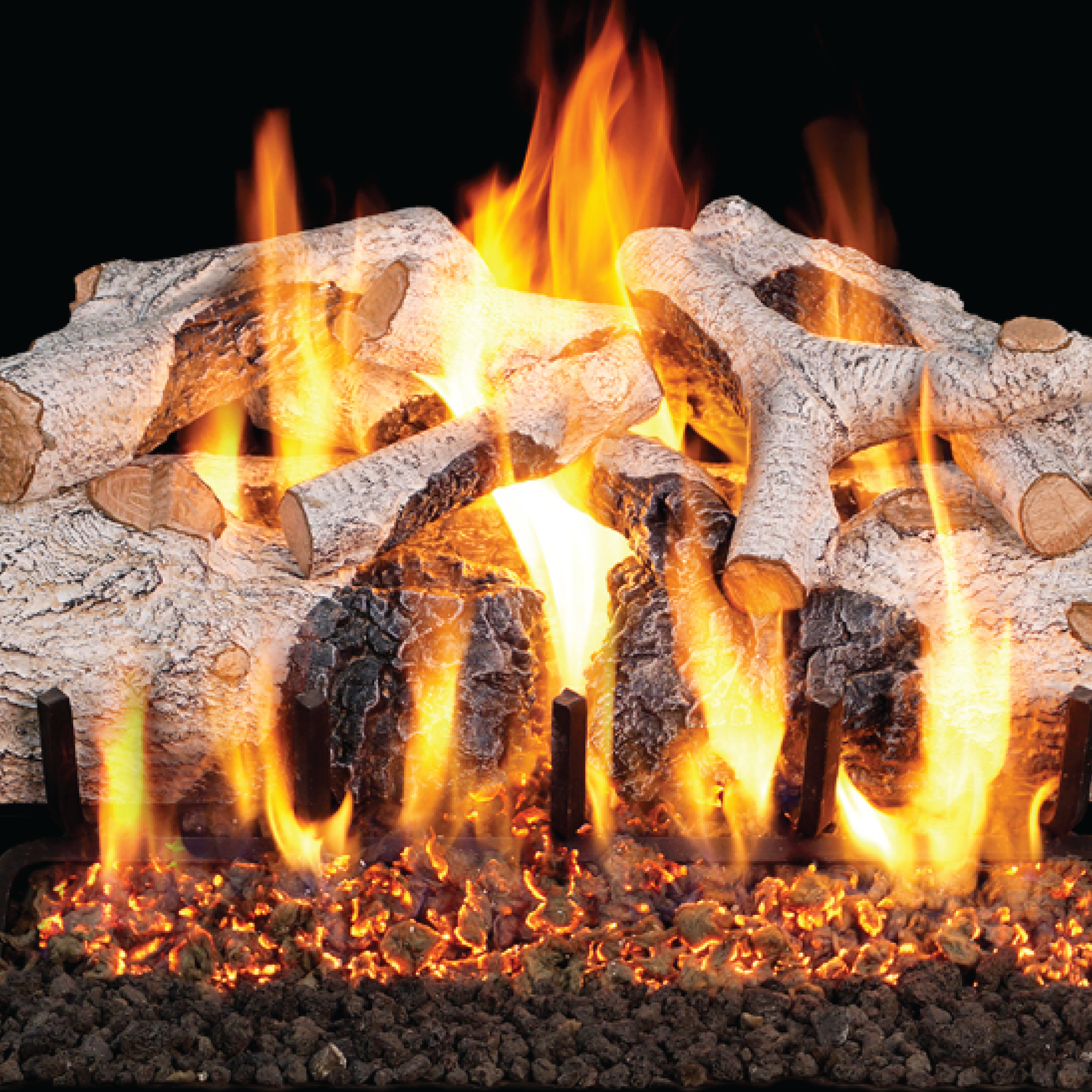 Charred Mountain Birch Log Set
