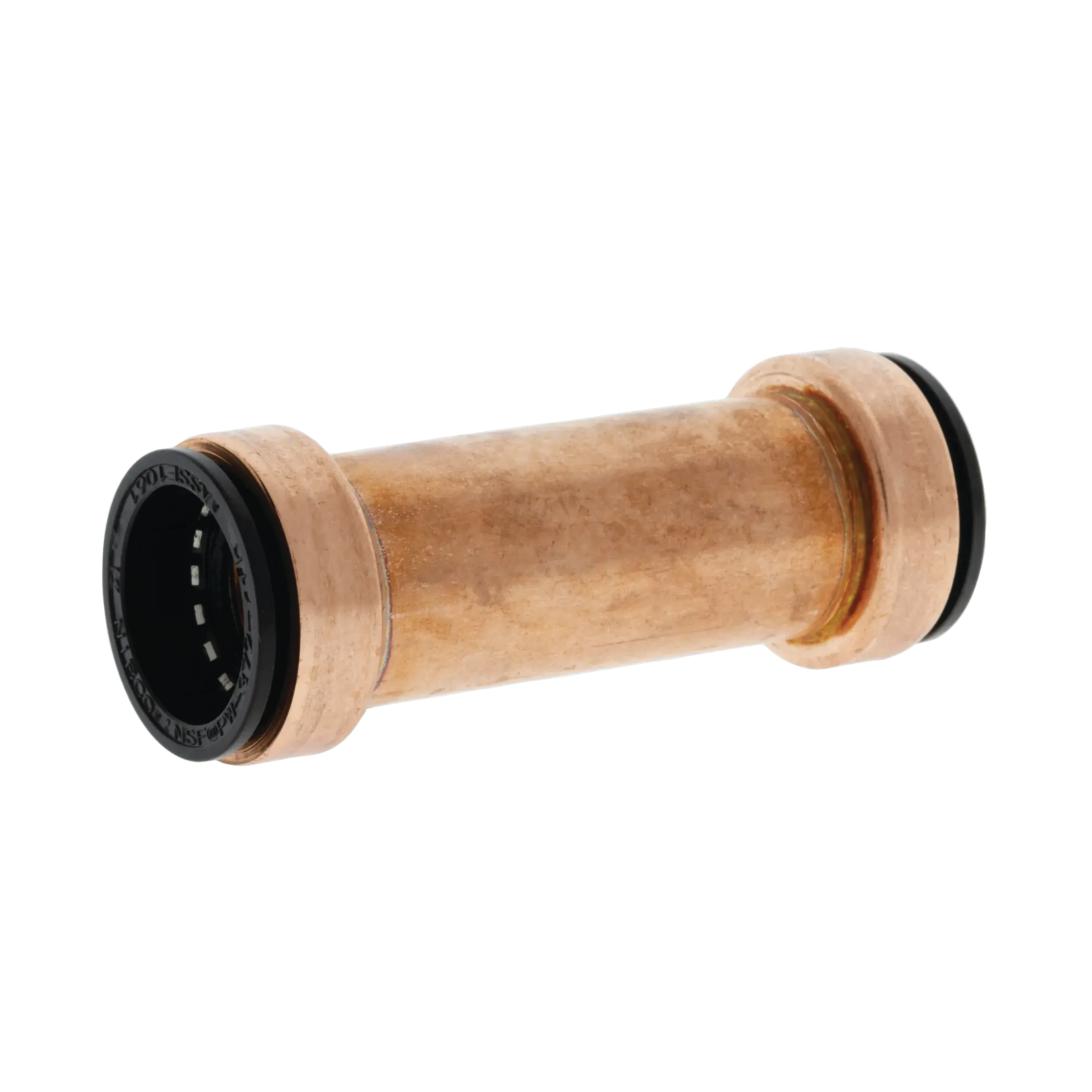 Wrot Racer® 3/4 push coupling, copper metal body with black end seals