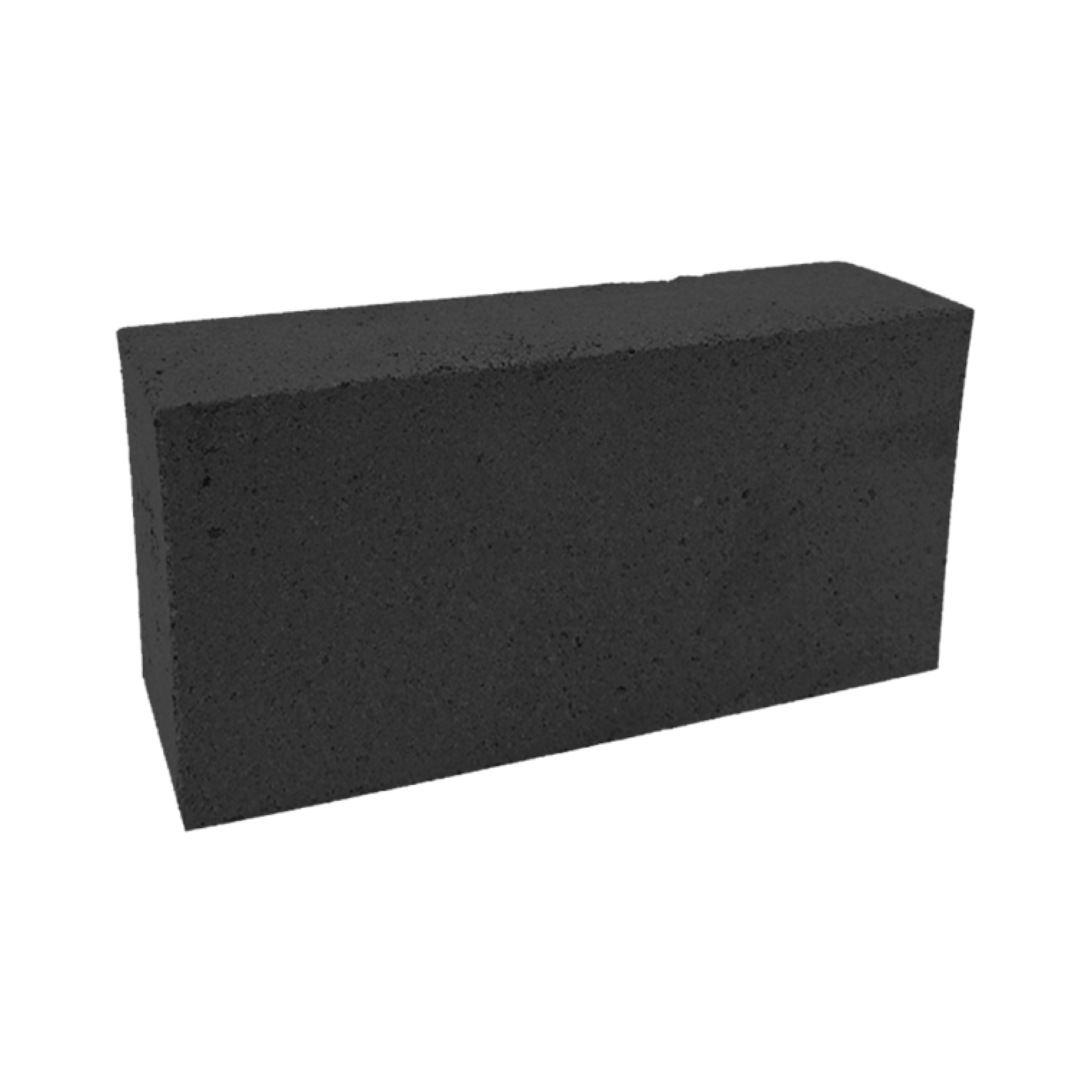 Black firebrick block with smooth rectangular edges