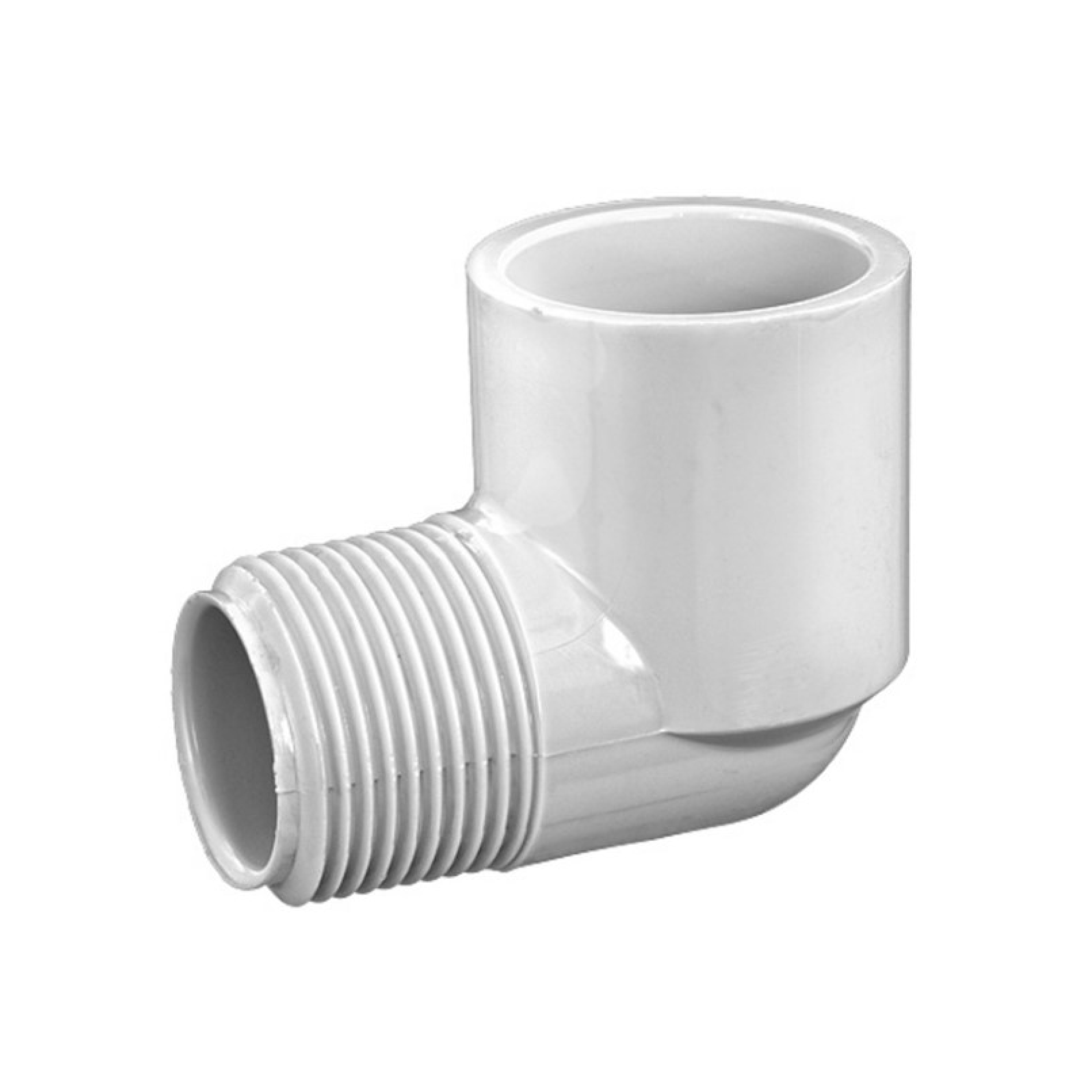 White 3/4 in street elbow slip fitting with threaded end and smooth outlet