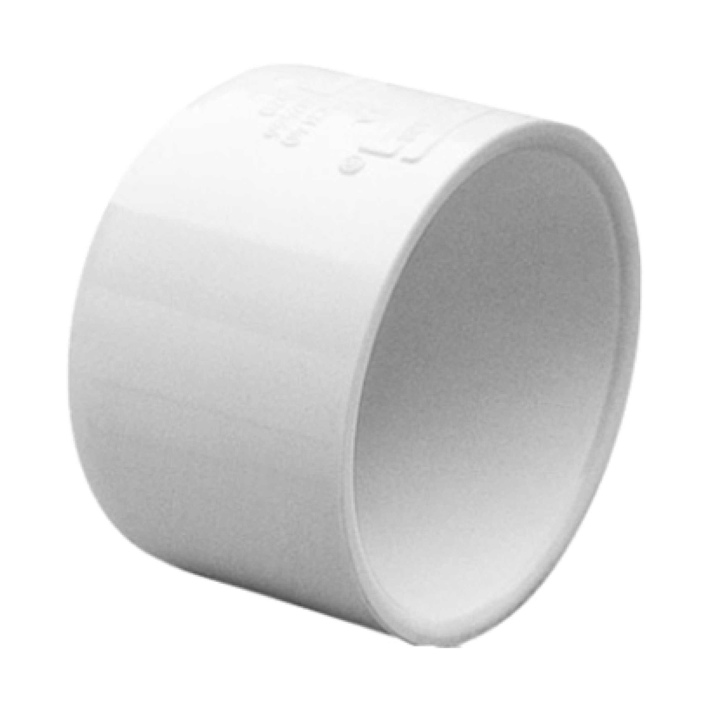White 1.5 in slip cap for pipe, round end with smooth surface