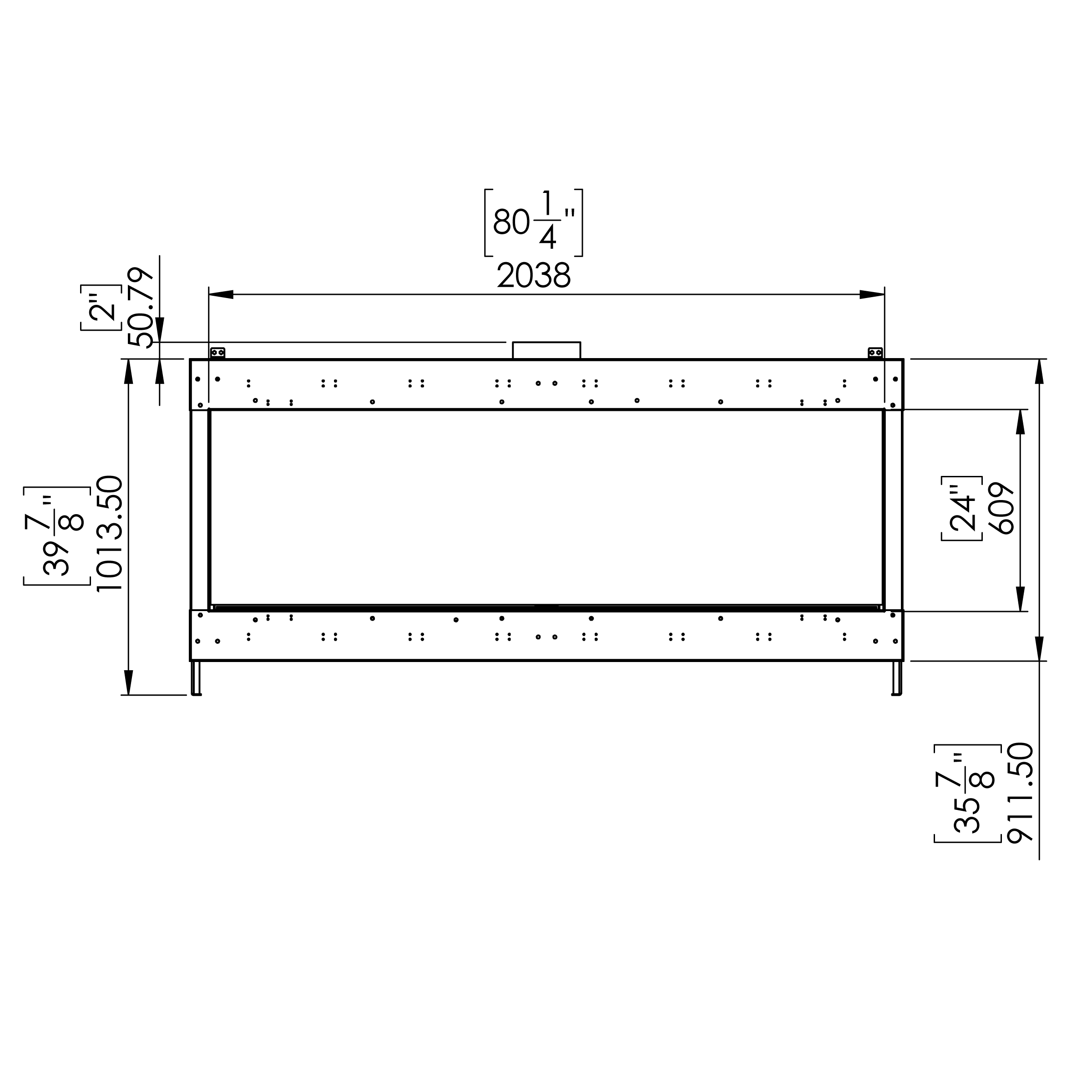 Flare Front Facing 80" x 24" Gas Fireplace