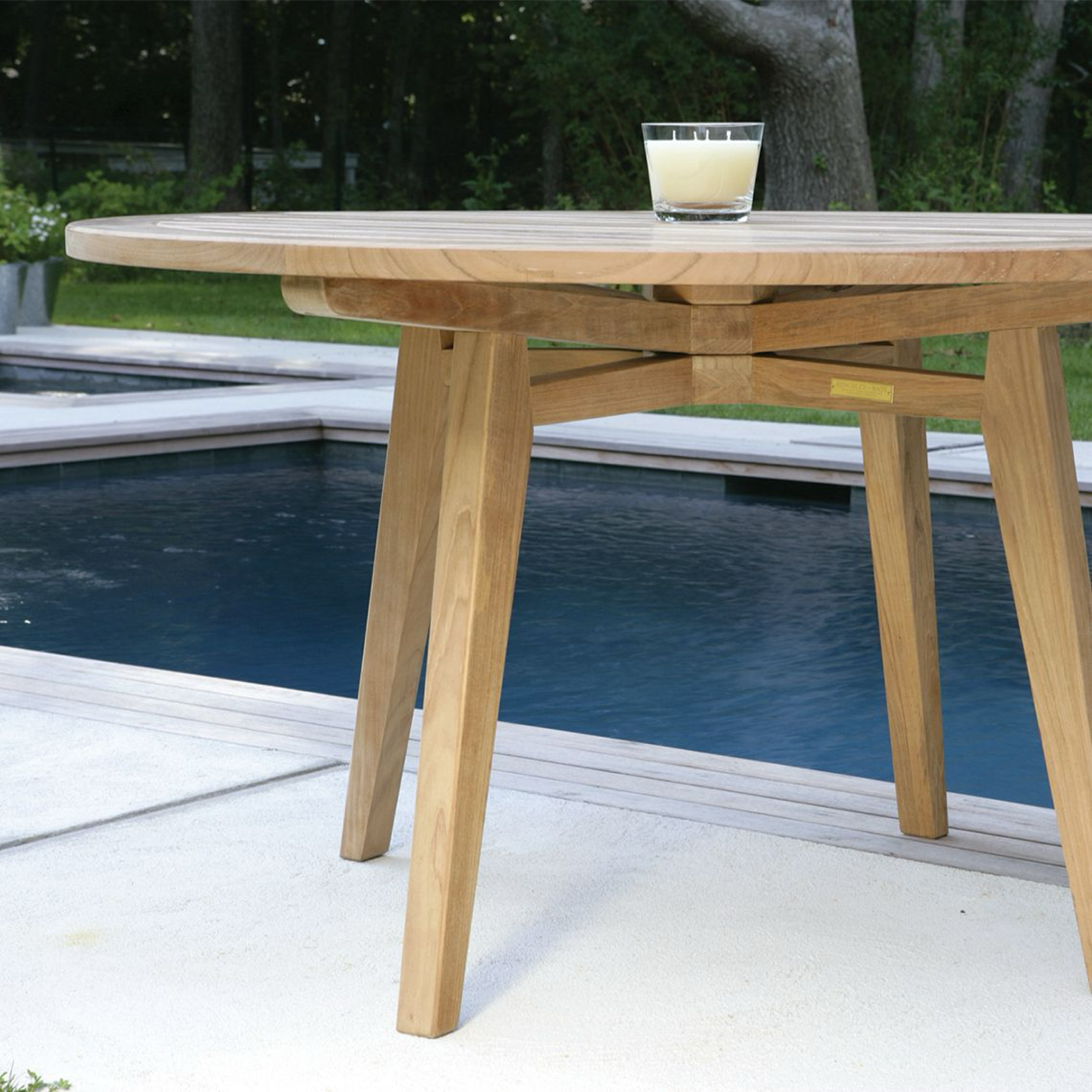 Teak 52in Round Dining Table