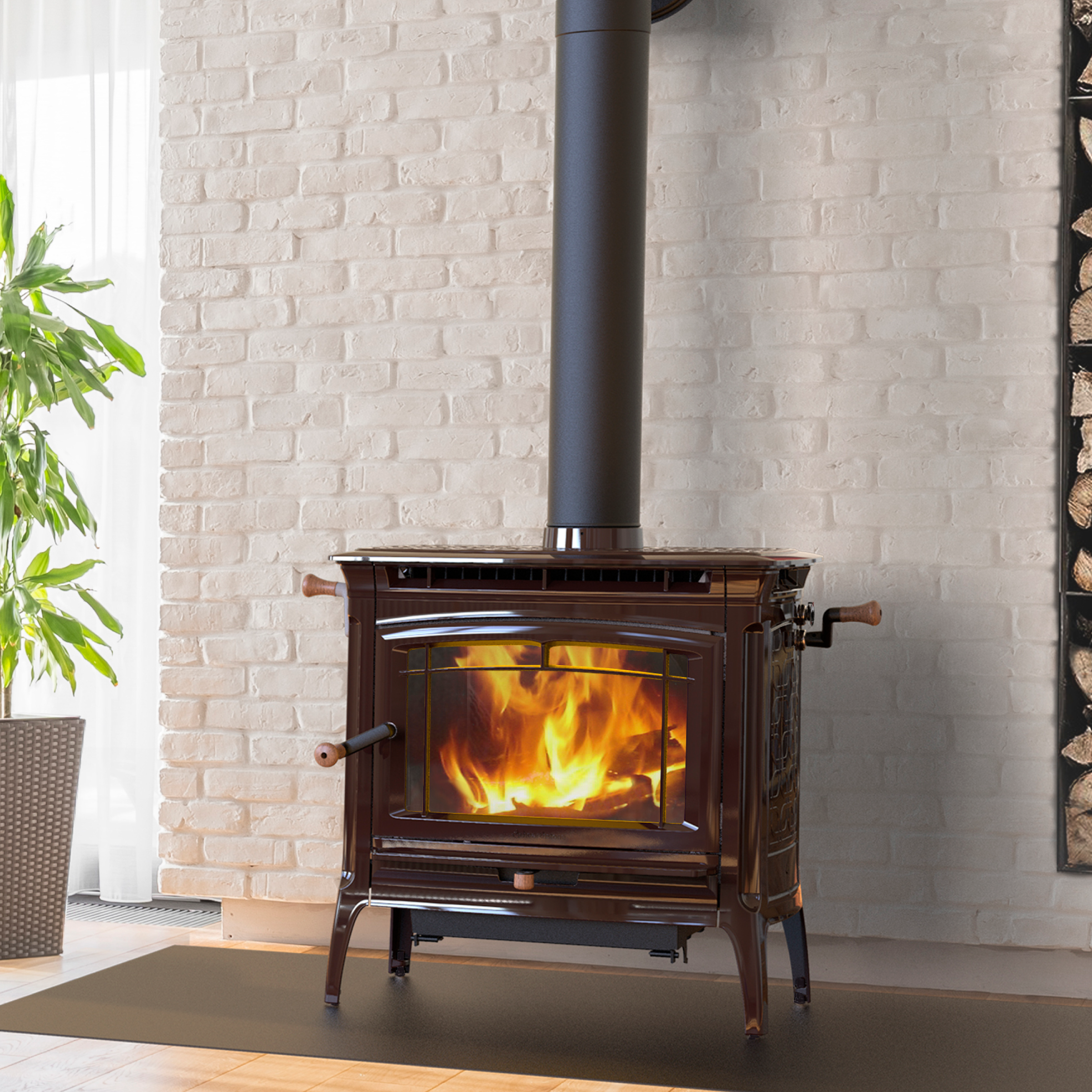 Manchester Brown Enamel Wood Stove