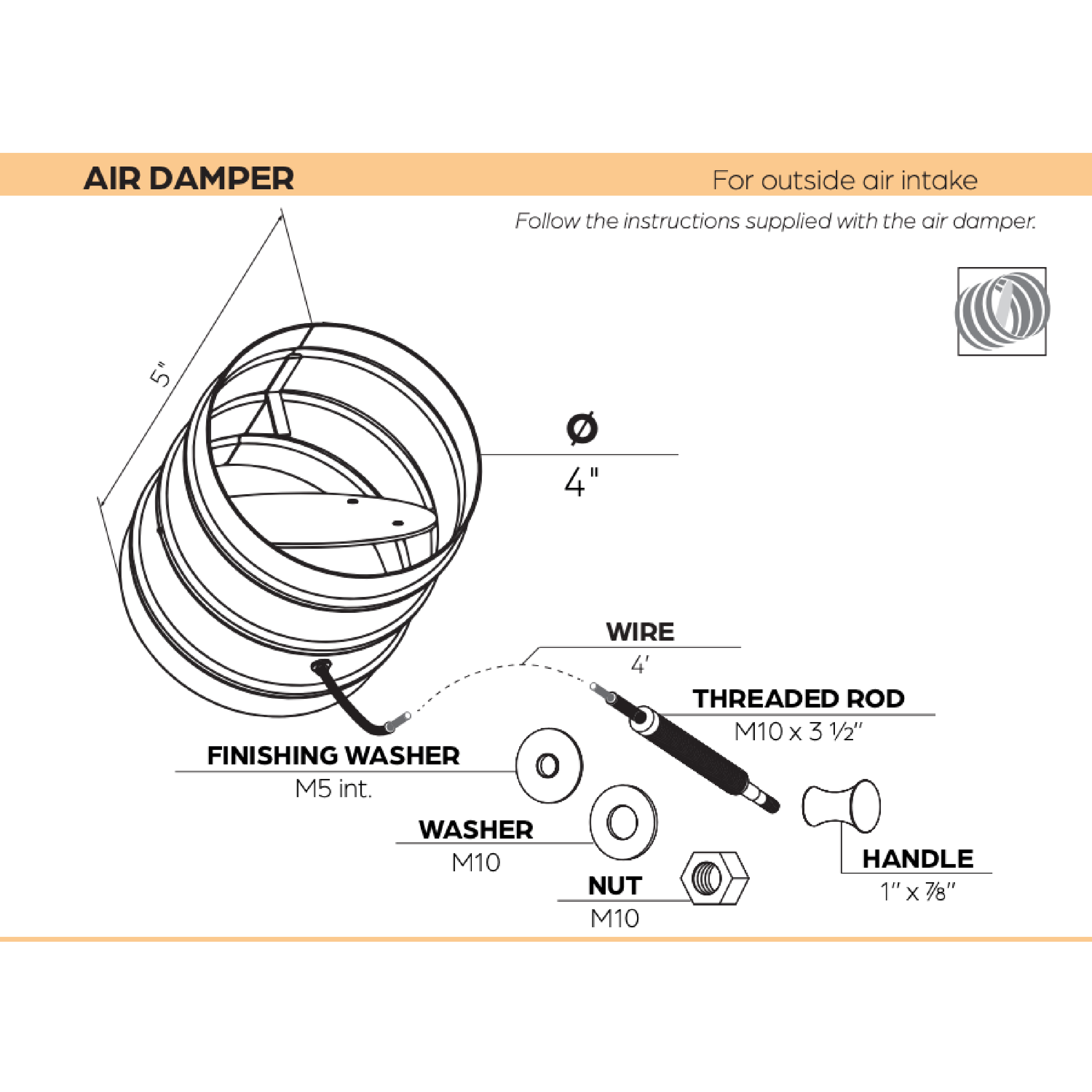 Airtight Outside Air Accessories for STUV 6 in