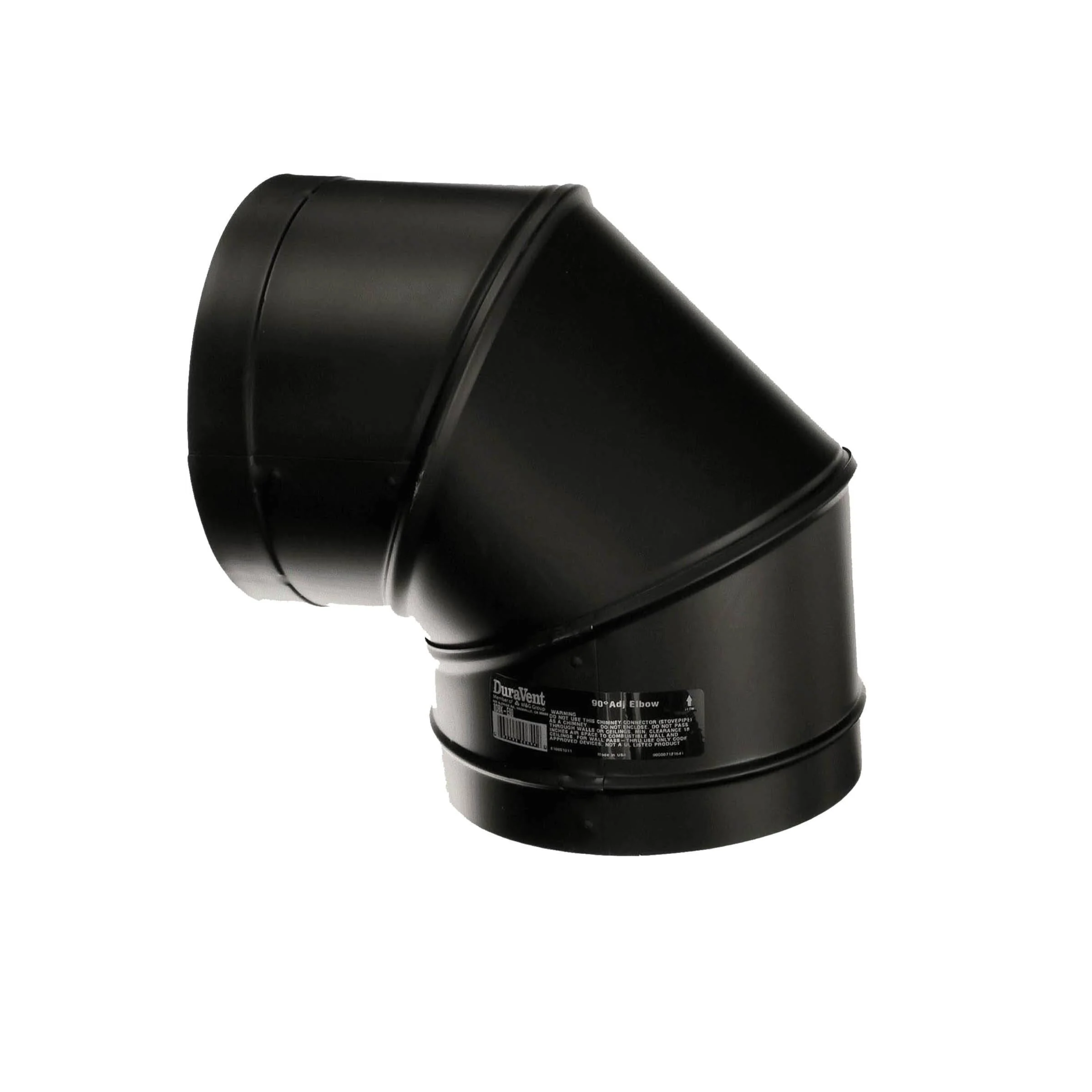 8in. 90° Black Single-Wall Stovepipe Elbow