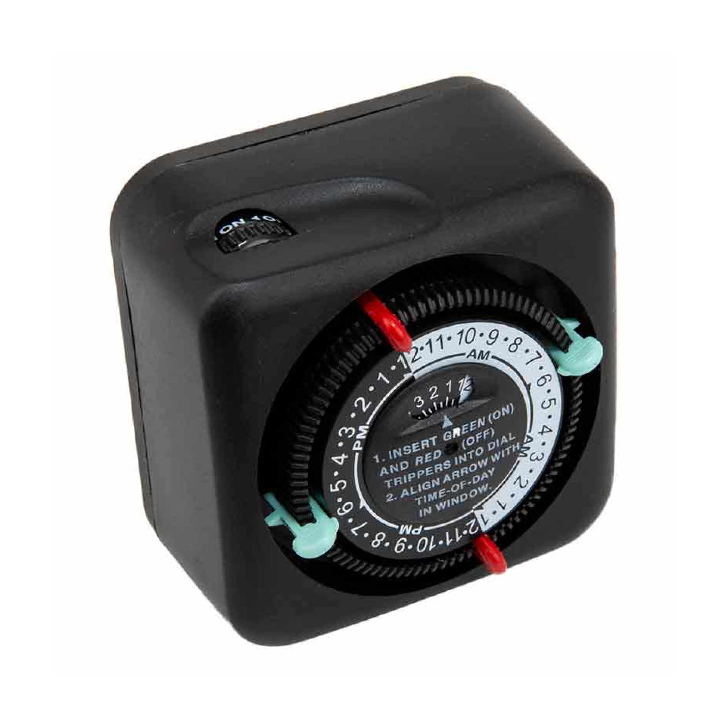 Paige - Outdoor Mechanical Timer, Black, Right Outlet