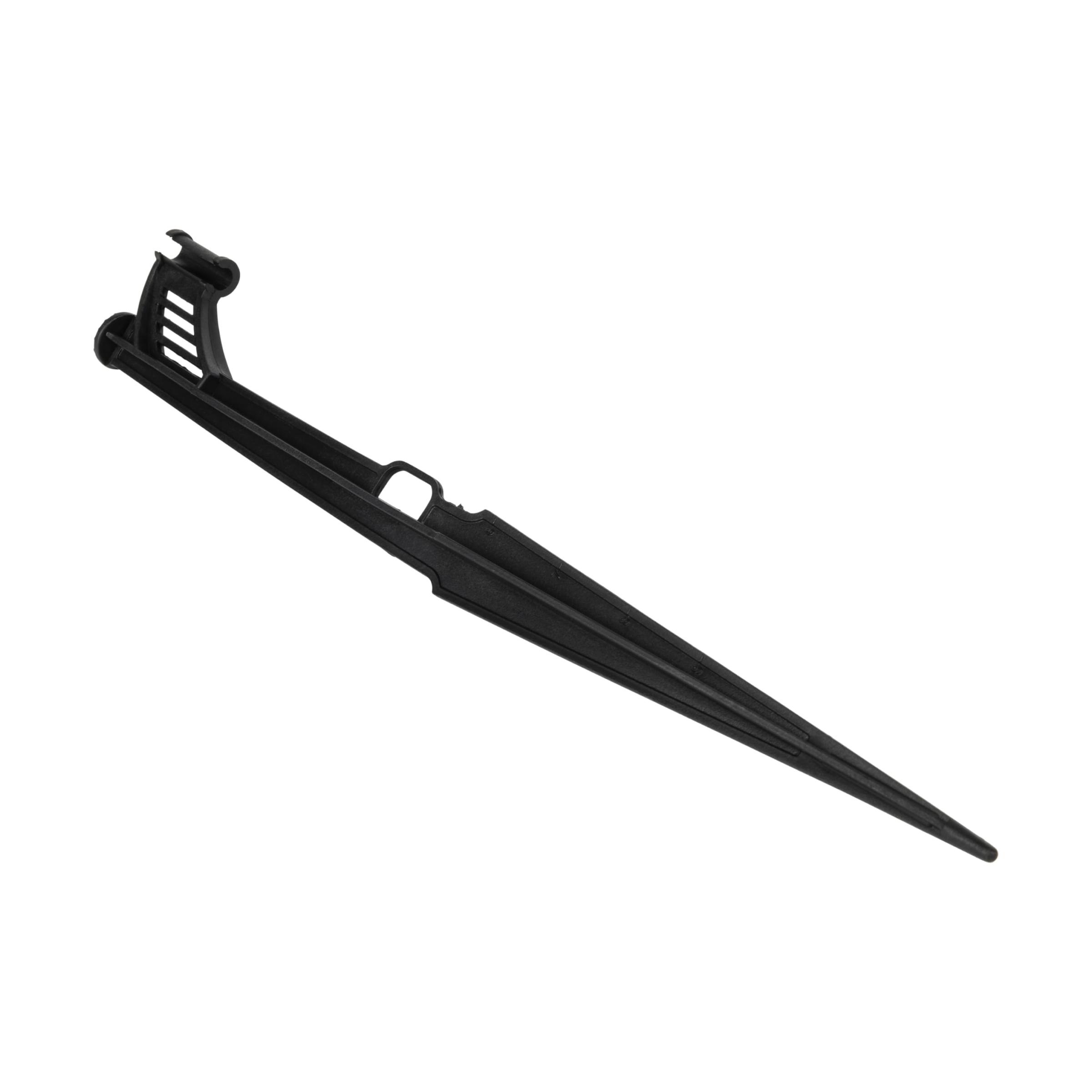 Black 13 in tubing stake with clip, pointed end